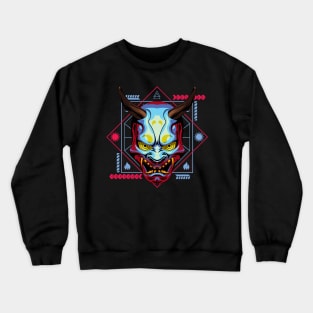 japan mask oni yokai Crewneck Sweatshirt